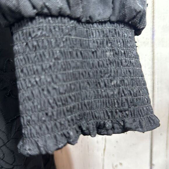 Chicos Black Floral Jacquard Maxi Dress Elegant Romantic Whimsigoth Romantic - Picture 8 of 16